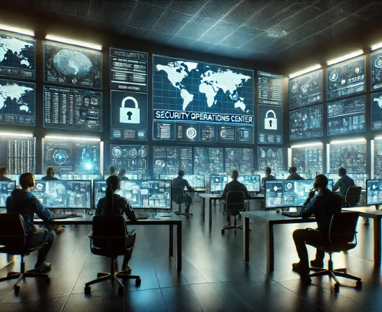 modern-Security-Operations-Center-SOC-room-with-a-high-tech-futuristic-feel.-The-image-depicts-a-spacious-dimly-lit-room-with-multiple-large-scr